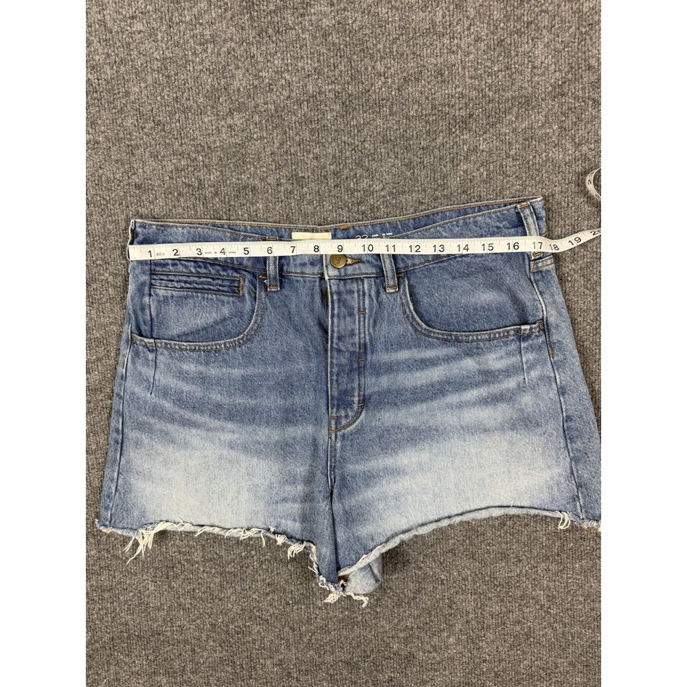 Pilcro Anthropologie Denim Blue Jean Shorts Womens 32 Button Closure Fray Hem - Picture 6 of 8